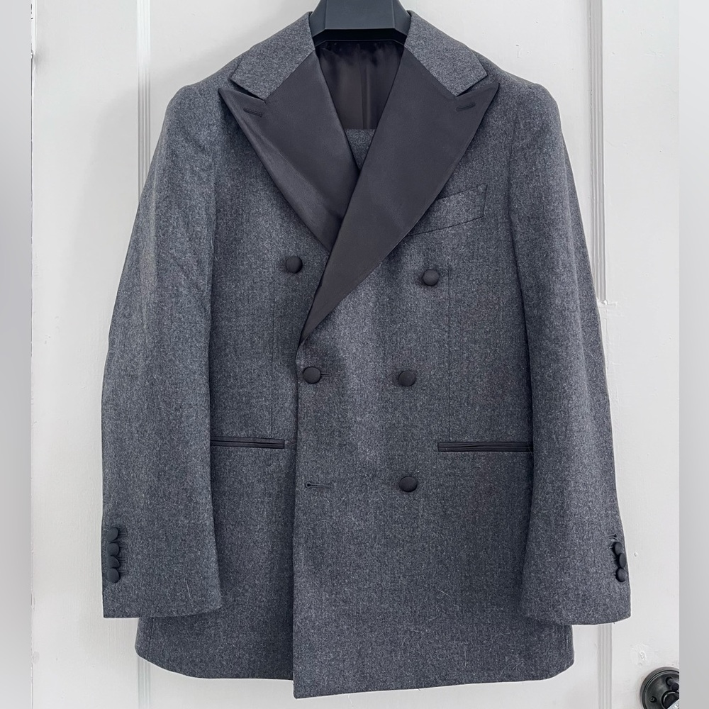 SuitSupply Grey Havana Tuxedo in Vitale Barberis Canonico Super 120s Pure Wool